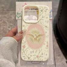 Funda para Celular con Estampado de Moda 2026 Religioso, 1 Pieza, Material TPU, Diseño Vintage con Paloma Blanca y Patrón Sagrado, Compatible con 17 Pro/17/16 Pro/15/13/12/11, S20 FE/A15/S24/A55, Note 11/Note 12/Note 13 Pro, Funda Protectora Suave Anti-Caídas de Cobertura Total - Blanco 11 - Ver 1