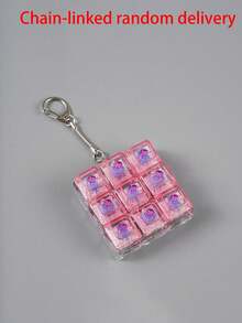 1pc 9-Key Cube Stress Relief Button Toy, Creative Keyboard Pendant Decoration, Car Keychain, Bag Decoration, Keychain Accessory, Keyboard Design, Adult Fingertip Keychain, Pressure Sensitive Keychain, Stress Relief Keychain, Focus Relaxation Zipper Keychain, Birthday Gift, Party Favor - Multicolor - View 29