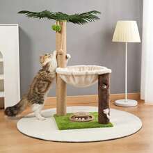 Piorlado Palm Cat Tree 82 Cm Modern Scratching Post Climbing Tree For Kittens With Cat Sleep Platform Sisal Strings - Green - View 1