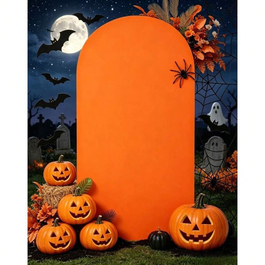 Arch Covers,Arch Backdrop Stand Fitted Cover For Wedding Birthday Party Or Halloween Ceremony Banquet Decoration(Orange,Cover Only) - View 1