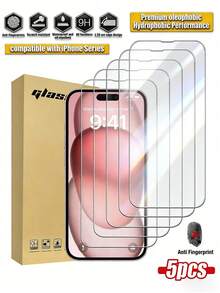 5pcs Ultra Clear Tempered Glass Screen Protector, Compatible With IPhone 17 Pro Max [6.9 Inch], Dust-Proof, Smooth Touch, 2.5D Perfect Fit, Phone Screen Protector, Indoor/Outdoor Use, Phone Sticker, Compatible With IPhone 17 Pro Max Protective Case, Mobile Review, Dotted Cover, Compatible With IPhone 11/12/13/14/15/16/16 Plus/16 Pro/16 Pro Max/17/17 Air/17 Pro - Clear - View 18