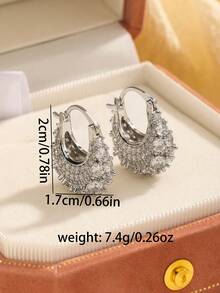 1 Pair Luxury Handbag Design Earrings, Cubic Zirconia Earrings, Vintage High-End Earrings, Holiday Gift - Multicolor - View 10