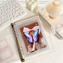 Popular Angel Wings Card Album, Star Cherry Transparent Frosted Storage Binder, Office A5 Loose-Leaf Notebook, A5 Cover Notebook - Multicolor - View 4