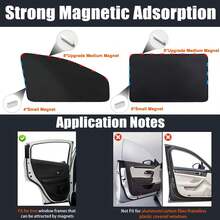 4 buah Tirai Pelindung Matahari Jendela Samping Mobil Magnetik - Warna Perak Titanium, Tirai Privasi Depan dan Belakang, Perlindungan UV, Cocok untuk Beludru dan Tempat Ganti Popok, Cocok untuk Sedan, Mobil, SUV, Daya Rekat Kuat, Dapat Digunakan Sebagai Tirai, Aksesori Mobil - Pelindung matahari jendela samping - View 9