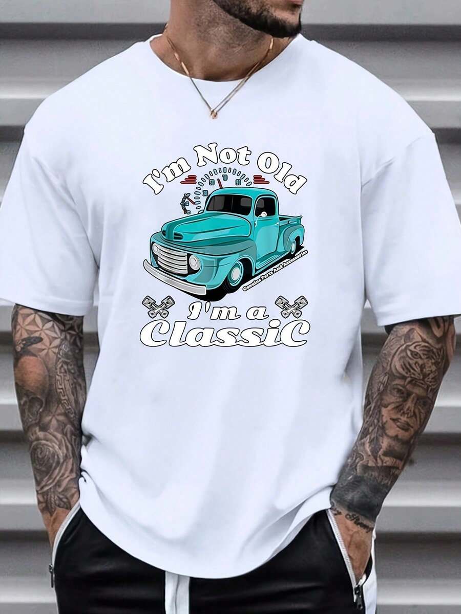 Camiseta Casual Hombres Talla Grande, PLUS SIZE Elección perfecta de regalo de cumpleaños o festividad amigos, familiares, novio o novia - Blanco - Ver 1