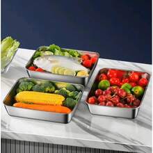  Mehrzweck-Aufbewahrungsboxen aus Edelstahl, 5er-Set mit Deckeln, Versiegelte Behälter für Trockenwaren/Snacks/Picknick-Bento - Übersicht 5