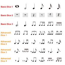 Large Size Music Rhythm Game Dice Set, 3 Basic Note Rhythm Dice + 4 Advanced Note Rhythm Dice + Music Rhythm Poster Illustration, Learn Different Music Rhythms Through Fun Games, Suitable For Piano, Guitar, Violin, Drums And Other Musical Instruments - 7 Music Rhythm Dice + Music Rhythm Poster Set - View 6