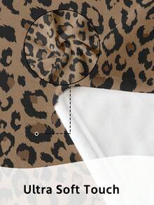 1pc Flannel Blanket, All Over Classic Leopard Print, Soft Lightweight Throw Blanket, Vintage Wild Animal Pattern, Home Essential, Comfortable Warm Decor Blanket, No Shedding & Easy Care, Multi-Purpose For Sofa, Bedroom & Living Room, OEKO-TEX - Multicolor - View 5