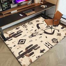 Velvet Cow Bone Cactus Creative Print Carpet Suitable For Office, Living Room And Kitchen Non-Slip Home Floor Mat Bedroom Dorm Home Decor Non-Slip Carpet 800g/M² Crystal Velvet - A - View 2