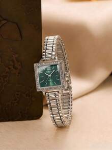 LIANDU Women's Watch New Style Rhinestone-Inlaid Case Mixed Dial Design Elegant Fashion Quartz Watch For Daily Wear Back To School Timekeeping Birthday Gift Also Ideal For Yourself Or Friends - Silver - View 3