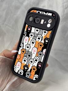 TJ147 Adorable Cat Paws Fully Enclosed For Drop Protection And Slip Resistance Features Angel Eye TPU Soft Case For  A38 A18 A15S A16S A17K A54 A58 A5i A5 Pro A5X A60 A74 A79 A57 A78 A35 A53 Find X8 Reno7 10 12 11 13 14 Pro 4F 11F 12F 12FS 13F 14F 4Z 5Z 6Z 7Z 8Z For Redmi 12 13 9C 10C 12C 13C 14C Note 9 10 11 12 13 14 Pro 10S 11S 12S 14S For Poco M6 M7 X7 For Honor X9C Magic7 Lite For Galaxy S26 Ultra For Pixel 7 For  V30 Lite For  Phone Case - 黑色 - 查看 4