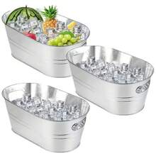 1pc Metal Beverage Cooler Bucket With Handle, Suitable For Parties, Weddings, Barbecues, Outdoor Activities And Daily Beverage Service - View 6