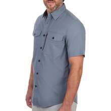 Coleman Camisa de utilidad de manga corta con tejido elástico y resistente a desgarros para hombres - Camisas de trabajo al aire libre con botones para hombres Variante 2 - Espejismo azul - Ver 3