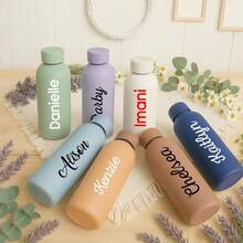 Custom Double-Wall Stainless Steel/Soda Water Bottle, Sports Water Cup, 500ml/17oz Customizable Name Insulated Tumbler, Suitable For School, Holiday And Birthday Gifts, Personalized Gift, Perfect For Outdoor Camping And Bridesmaid Gifts - Multicolor - View 4