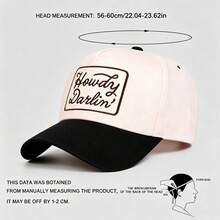 1pc K2k Dual-Color "Howdy Darlin'" Embroidered Letter Women's Adjustable Hat, UV Protection Sun Hat, Suitable For Daily Casual, Party, Travel, Holiday Gift, Best Gift For Mom And Lover - Multicolor - View 9