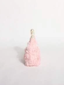 3D stereoskopische Rosenblumen Hobo-Tasche, Premium Perlen-bestickte Handtasche, süßer Stil Damen-Tragetasche, rosa Mesh-Jacquard elegante Handtasche - Pink - Übersicht 4