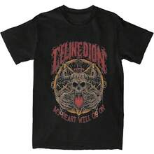 Chemise pour hommes Celines Dion Death Metal Metal-Shirts Coton--Chemises Manches Courtes Col Rond Populaire-Chemise Grande Taille LTMI - Noir - Voir 1