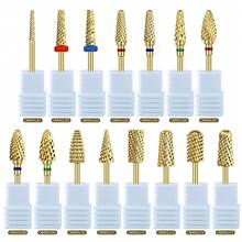 Golden 1PC Professional Nail Drill Bit Cone Carbide Manicure Drill For Electric Milling Cutter Nail Files Buffer Nail Art Equipment Accessory - Gold - View 8