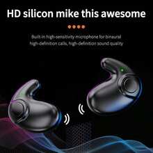 Ultra-Compact Mini Sleep Bluetooth Earbuds, Black Anti-Glare Touch Wireless Earphones, Dual Microphone, LED Battery Display, USB-C Charging Case, Noise Cancellation, 200mAh Battery, Ultra-Long Battery Life, Ideal Gift For Birthday And Anniversary - View 10
