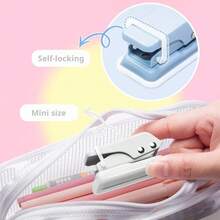 Mini Single Hole Puncher, Portable Handheld One Hole Paper Punch Can Punch 10 Sheets At Once, Small Round Hole Punch Tool For Loose Leaf Journal Planner Scrapbook Office School Stationery - A - View 2
