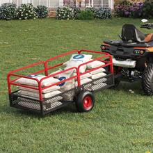 Outop 1600 Lbs ATV UTV Dump Trailer – 22 Cu.Ft Steel Yard Cart With Removable Sides & All Terrain Tires – Tow Behind For Garden & Lawn Mower - Red - View 3