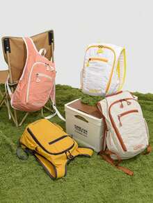 1 Piece Men's 60L Large Capacity Hiking Backpack Water Resistant For Outdoor Travel & Climbing - Multicolor - View 5