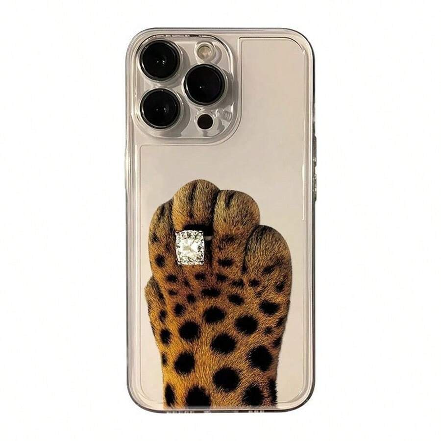 Ins Korean Diamond Ring Leopard Claw Phone Case, Suitable For Phone 17/17 Pro/17 Pro Max/16 Pro Max/16 Plus/16/15 Pro Max/15 Plus/15 Pro/15/14 Plus/14/14 Pro Max/13 Pro Max/12 Pro/13/11/12 Pro/14 Pro Birthday Graduation Anniversary Gift Phone Case