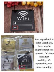 1/2pcs Acrylic Self-Adhesive Mirror WiFi Sign With Fillable Account, Classic Self-Adhesive WiFi Sign Mirror Sticker, Horizontal Decorative Sticker, Suitable For Glass Surfaces, Perfect For Restaurant, Office, Beauty Salon, Bedroom, Home, Office, Cafe And Restaurant Wall Decor - Multicolor - View 10