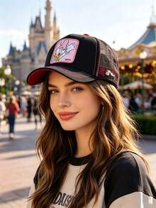 Disney, 1pc Cartoon Embroidered Women's Mesh Baseball Cap, Adjustable Outdoor Casual Sun Hat, Decorated With Cute Snow White And Daisy Cartoon Pattern Design, Suitable For Women And Girls To Wear, Ideal For Outdoor Sports, Daily Wear, Travel, Gatherings And Holiday Occasions. Also A Perfect Gift For Friends And Family! (Disney Baseball Cap, Women's Hat, Summer Sun Hat) - Multicolor - View 4