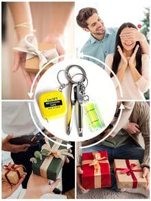 Mini Tape Measure Keychain, Home Repair Tool Set Keychain, Portable Screwdriver, Car Keychain, 1m Steel Tape Measure Level Ruler Tool Set. Gift. - Multicolor - View 10