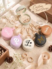 Customized Mini Jewelry Ring Storage Box With Keychain, Personalized Portable Travel Jewelry Box, Sports Ring Storage Box, Leather Gym Ring Storage Box, Bridesmaid Wedding Gift, Nurse Gift For Women, Jewelry Storage, Fitness Essentials - Multicolor 1 - View 1