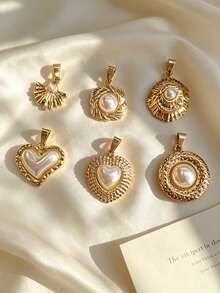 Multi-Style Ins Korean Gentle Stainless Steel DIY Pendant, Skin-Friendly And Sweat-Resistant Stainless Steel Material, Fan-Shaped Vortex Textured Lace Multi-Texture Free-Combination Clavicle Chain, Couple Honeymoon, Anniversary, Island Travel Gift Memorial Women's Jewelry - Multicolor - View 2