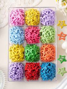 20pcs/50pcs/80pcs Y2K Macaron Five-Pointed Star Hair Clips, Colorful Bangs Star BB Clips For Thick Hair - Multicolor - View 1