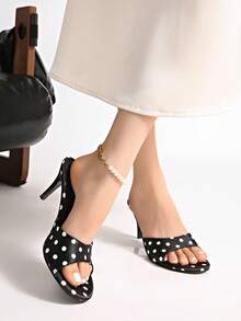 2026 Spring/Summer New Women's Mule Sandals With Medium-Thin Low Heel - Black - View 6