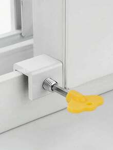 5 piezas/1 pieza Bloqueo de ventana ajustable, Tope de ventana de aleación de aluminio con llave, Bloqueo de ventana deslizante, Adecuado para puerta y ventana deslizante horizontal y clip de bloqueo de ventana fija - Multicolor - Ver 1