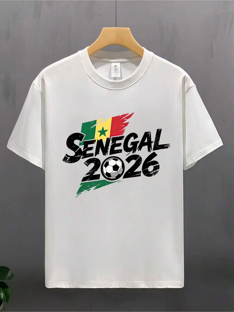 Camiseta Senegal 2026 Soccer: Moda unisex versátil para grandes y chicos. Tela suave, duradera y diseño moderno. ¡Demuestra tu pasión por el fútbol con este gran estilo! 8XRX - Blanco - Ver 1
