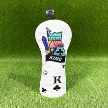 Sarung Kepala Stik Golf Vintage Poker Club King, Desain Kartu Menarik, Hadiah Unik dan Menarik Perhatian, Aksesori Golf - Putih - View 10