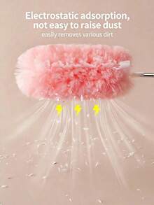 Double-Sided Electrostatic Dusting Duster, Multifunctional 360° Double-Sided Extendable Cleaning Feather Duster, Double-Sided Dusting Pads And Handle - 360° Dusting Function, Suitable For Home, Car, Office, Party And Daily Use Multi-Surface Cleaning Dusting Paper - Multiple Styles - View 2