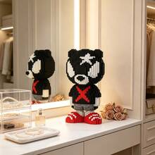 Kit de 5000 piezas de bloques de construcción de micro partículas con diseño de oso negro, gran figura de oso ensamblada DIY, adorno decorativo estético para la habitación, juguete antiestrés, regalo perfecto de cumpleaños y vacaciones para adolescentes y adultos, decoración de escritorio para dormitorio y sala de estar - Multicolor - Ver 11