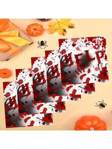 40pcs Halloween "HELP" Bloody Handprint Disposable Napkins, Disposable Paper Napkins With Bloody Handprints And Footprints, Halloween Horror Atmosphere Table Decor Suitable For Party Decoration, Halloween Decoration, Table Decoration, Halloween Christmas, New Year Decoration - Multicolor - View 5
