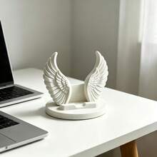1pc Angel Wing Design 3D Printed Durable Plastic Phone Stand, 3D Printed Creative Desktop Decor, Suitable For Various Scenes And Rooms, Portable Use, Minimalist Nordic Style Phone Holder, Pink And White Available, Can Be Used As Gifts For Various Holidays, Valentine's Day, Mother's Day, Christmas, Thanksgiving, Halloween - Wing - View 10