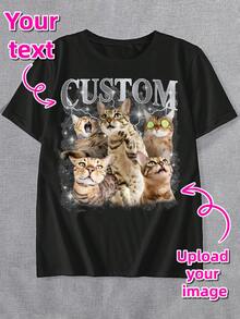 Kaos Custom Y2K Ukuran Besar, Kaos Cetak Foto Retro 90-an, Kaos Custom Massal untuk Saudari dan Teman Sekelas, Warna Hitam Musim Panas - Hitam - View 5