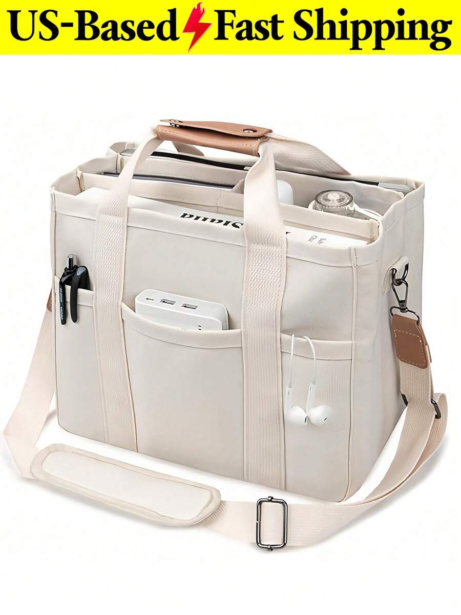Large-Capacity Multi-Compartment Shoulder Bag Versatile Minimalist -Worthy Mom Bag Stylish Multifunctional Tote Dual-Use Crossbody/ Convenient Travel - 彩色 - 查看 1