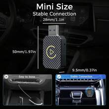 Adaptador inalámbrico CarPlay y caja de interconexión de dispositivos Android Auto para coche, caja CarPlay dos en uno - Conector USB plateado Q1M con marca dorada - Ver 3