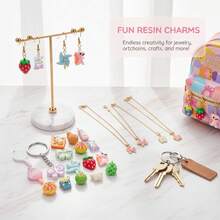 Random 20/30/40pcs Cute 3D Resin Mixed Mini Charms, Cartoon Fruit Animal Pendants For DIY Earrings Necklaces Handmade Jewelry Making Craft Supplies - Multicolor - View 9