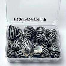 1 Box Grey & Black Zebra Striped Conch Shells - Ocean Themed Handmade Project Materials, Home Party Decor, Mini Crab Replacement Shells Fish Tank Decoration - Set - View 7