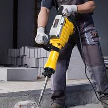 Demolition Jack Hammer, 2200W 1350 BPM Jack Hammer Concrete Breaker, Heavy Duty Electric Jack Hammer 4pcs Chisels Bit With Gloves, 360° Swiveling Front Handle For Trenching And Breaking Holes - Yellow - View 9