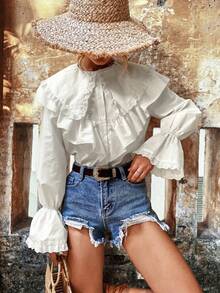 Women Blouses & Shirts - Blanco - View 6