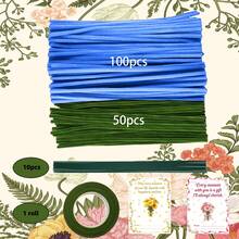 163Pcs DIY Pipe Cleaner Flower Kit Great Gift For Valentine's Day, Mother's Day & Graduation High Flexibility, Shape Stably Without Rebound All-Inclusive Craft Supplies, Ready To Craft 150 Two-Tone Chenille Stems + Floral Wires + Floral Tape - 163pcs - View 17