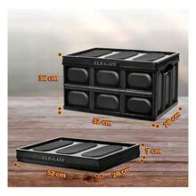 Caja De Plástico Negro Colapsable Reforzada Apilable - Negro - Ver 2